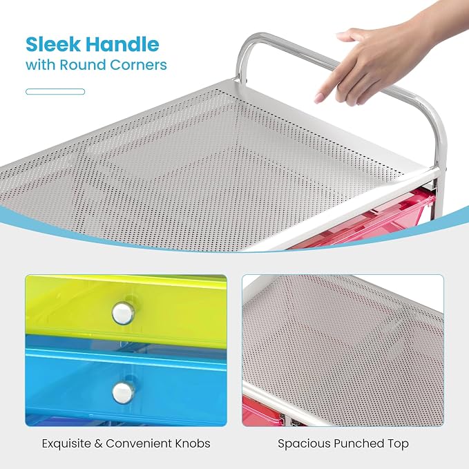 Giantex 15 Drawer Rolling Cart - Image 8
