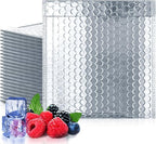 Amiff Silver Thermal Bubble Mailer, 6 x 6 Inches. 100 Pack Metallic Bubble by AMIFF