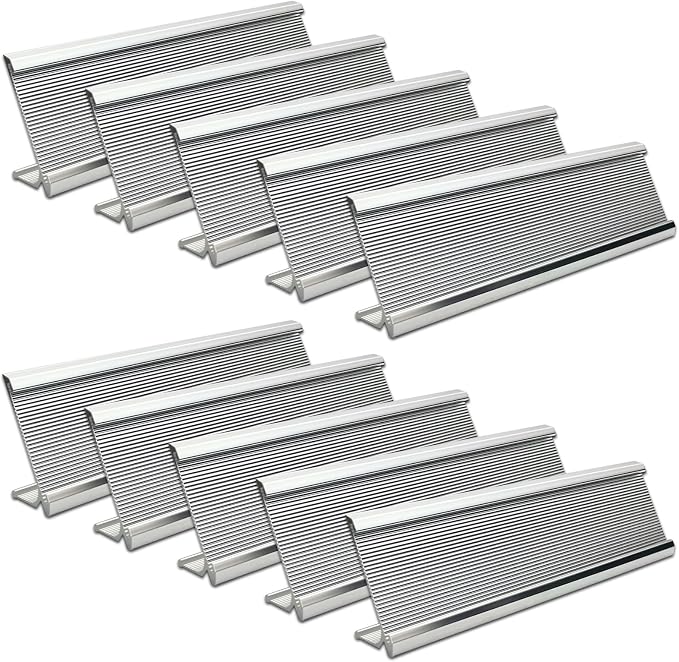 10 Pack 2" x 8" Aluminum Desk Name Plate Holder, Office Name Plate Holder by Unknown