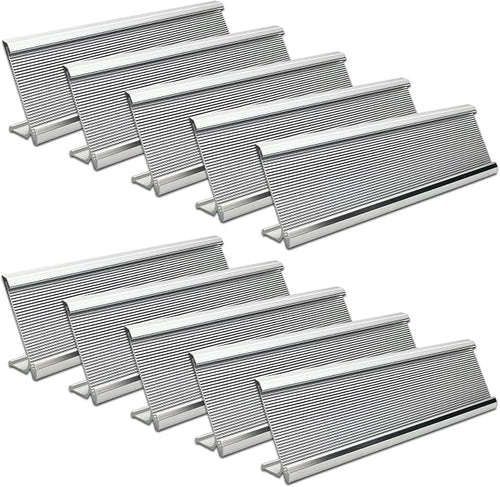 10 Pack 2" x 8" Aluminum Desk Name Plate Holder, Office Name Plate Holder by Unknown