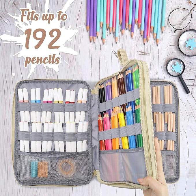 VASCHY Colored Pencil Case, Corduroy Large Pencil Pouch - Image 5