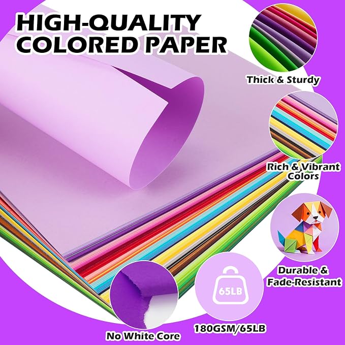 480 Sheets 8.5" X 11" Colored Cardstock, 80 Assorted Colors 180 GSM/65 LB - Image 4
