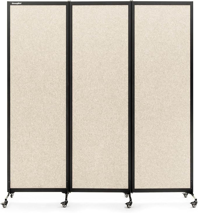 Upgrade Version Room Partition and Divider, Freestanding Rolling Dividers by StrongBird
