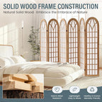 Aletheiawu 6 Panel Room Divider Wall Shoji Screen, Japanese Wood Room Divider - Image 7