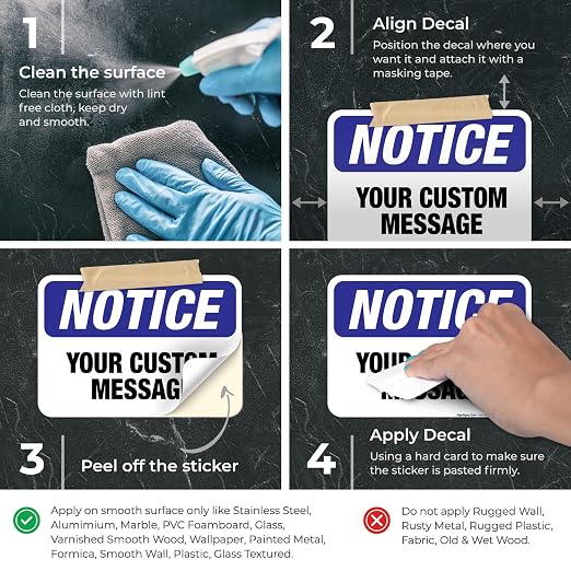 Custom Notice Sign, OSHA Sign, 10x7 Inches, 4 Mil Vinyl Decal Stickers Weather - Image 3