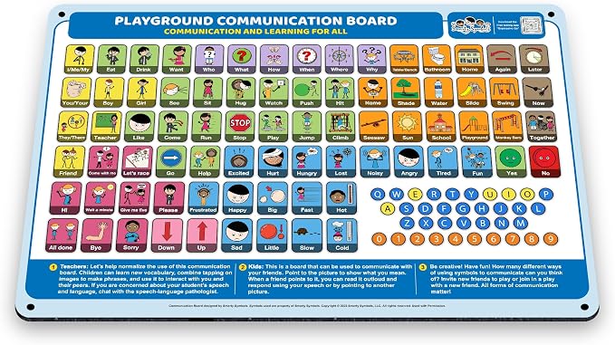 Weather-Proof Aluminum School Playground Communication Board by SmartySymbolsCommunication