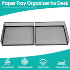 AZFUNN Wire Mesh Letter Trays Paper Tray Desk File Organizer, 2 Pack Stackable - Image 4