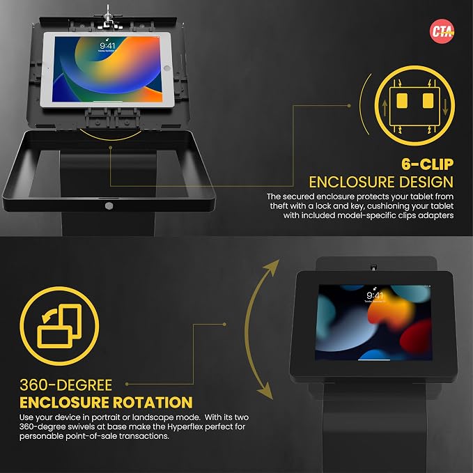 CTA Digital Locking Stand Kiosk Premium Small Locking Support Base Kiosk - Image 5