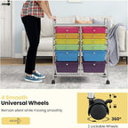LDAILY 12 Drawer Rolling Storage Cart, Craft Cart Organizer on Wheels w/Metal - Image 4