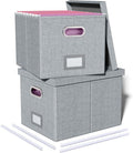 2 Pack File Storage Organizer, Filing Box, Portable File Box by Oterri