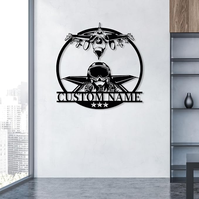 Personalized Metal Airplane Wall Art, Airplane Name Sign, Customized Pilot Name - Image 8