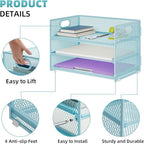 Marbrasse 3 Tier Paper Organizer Letter Tray, Mesh File Organizer - Image 3