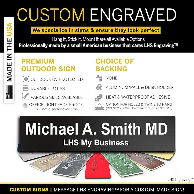 Engraved Custom Door Plate Black Plastic Office Door Sign - Image 3