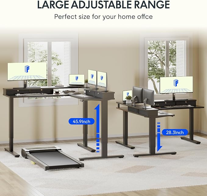 FLEXISPOT 63" L Shaped Standing Desk Electric Corner Table - Image 8