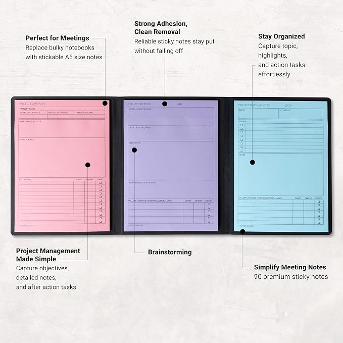 Meeting Notebook for Work & Project Planner Kit for Men and Women – 90 Large - Image 2