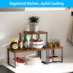 Golener Countertop Organizer Corner Shelf, 2 Tier Adjustable Stackable Corner - Image 3