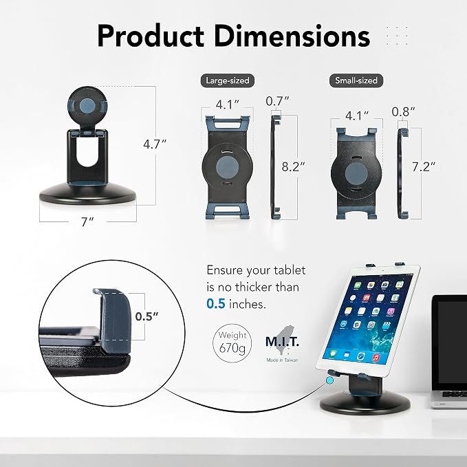 EHO iPad Stand, 360° Rotating Commercial Tablet Stand, Retail Kiosk, Microsoft - Image 4