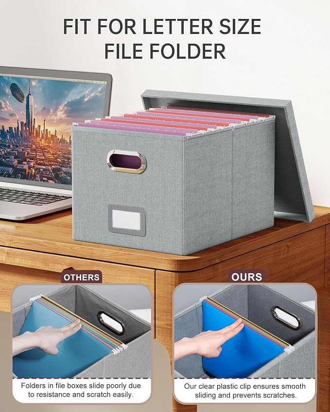 4 Pack File Storage Organizer, Document Organizer, Portable File Box - Image 4