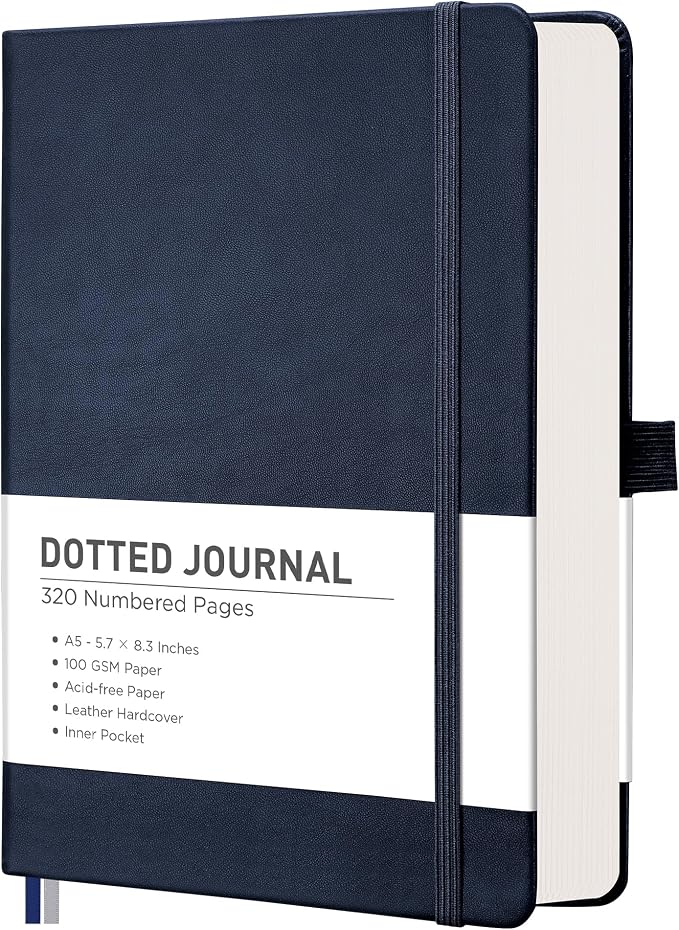 RETTACY Bullet Dotted Journal Notebook, 320 Numbered Pages, A5 Medium Size by RETTACY