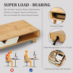 Homerays Monitor Stand with Drawer, Exquisite Computer Monitor Stand - Image 4