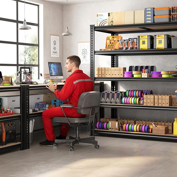 ROOMFAVE 3500LBS Garage Shelving 60" W Metal Shelving 72" H Storage Shelves - Image 8