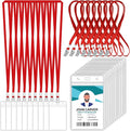 100 Pcs Clear Vertical Badge Id Card and 100 Pcs Lanyard, Reusable Lanyards by Orcielo