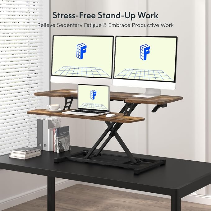 FLEXISPOT FLXISPOT 42-inch Standing Desk Converter, Sit to Stand Dual Monitor - Image 4
