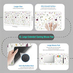 White Floral Desk Mat Cute Flowers Desk Pad Aesthetic Sage Mouse Pad XL Large - Image 4