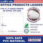 Claev - Horizontal Flexible and Tear Resistant Card Protector - Clear, 4x3 Inch - Image 3
