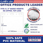 Claev - Horizontal Flexible and Tear Resistant Card Protector - Clear, 4x3 Inch - Image 2