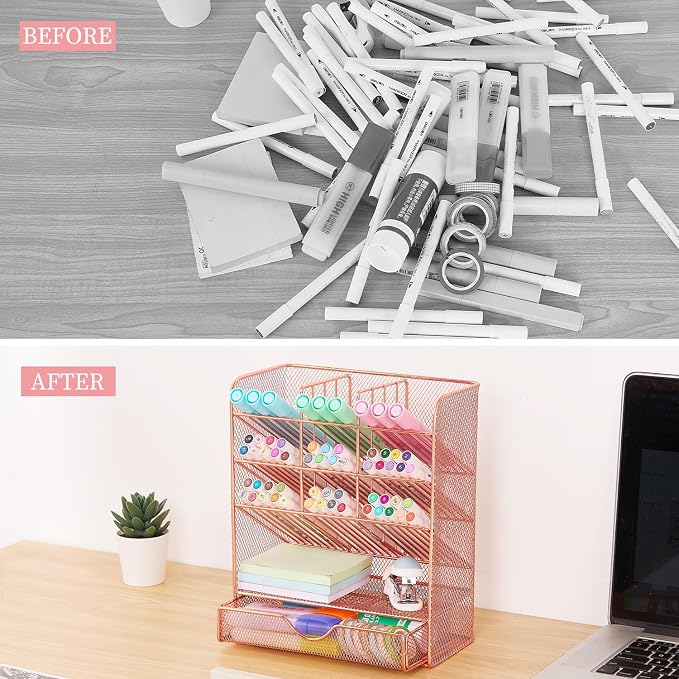 Spacrea Pen Holder Desk Organizer - Image 2