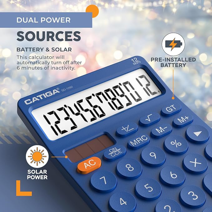 CATIGA 12 Digit Desktop Calculator Basic Desk Calculator - Image 5