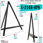 U.S. Art Supply 12" Black Wood Tabletop Easel - Image 2