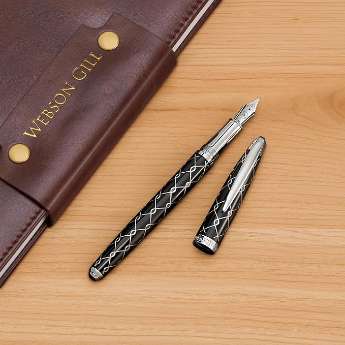 Webson Gill ‘The Weaver’ Black Luxury Executive Fountain Pen, Polished Lacquer - Image 5