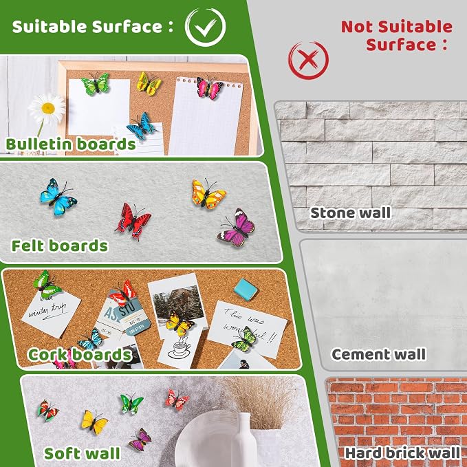 50Packs Butterfly Decorative Push Pins Blue Thumbtacks Cute Thumb Tacks Pushpins - Image 8