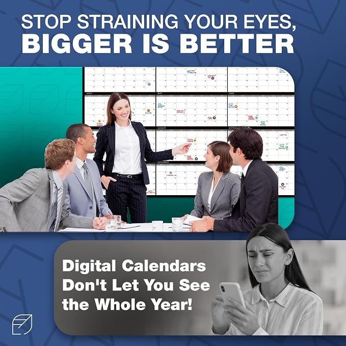 Large Dry Erase Calendar for Wall, Reusable - Image 7