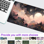 Black Pink Clouds Desk Mat Cute Desk Pad XL Large Extended Mouse Pad Gaming - Image 7