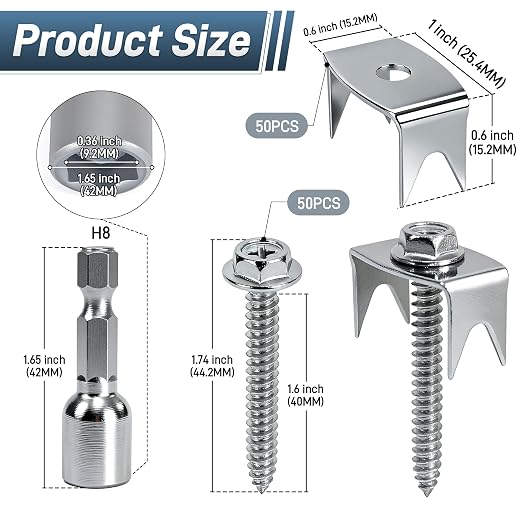 Sumloty 50-Pack 304 Stainless Steel Fence Staples, 1.6 Inch Reusable Fence - Image 2