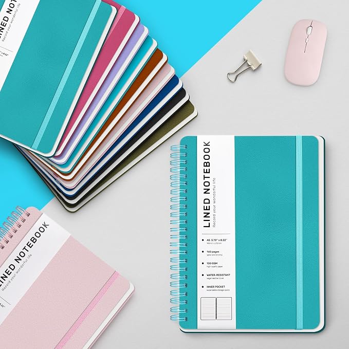 Turquoise Lined Spiral Journal Notebook - Image 6