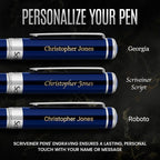 Scriveiner Personalized Midnight Blue Fountain Pen - Image 2