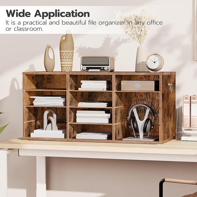 HOOBRO Countertop Mail Sorter Organizer, Wooden Literature Organizer, Student - Image 3