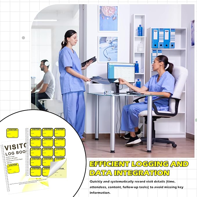 1 Pack Visitor Badges with Carbon Copy Visitor Stickers Letter Size Visitor Log - Image 7