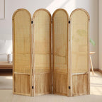 Asnefeli Room Divider 4 Panel, Folding Privacy Screen, Foldable Wood Divider - Image 7