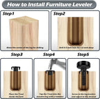 5 Set Adjustable Furniture Leveling Feet, Adjustable Leg Levelers - Image 4