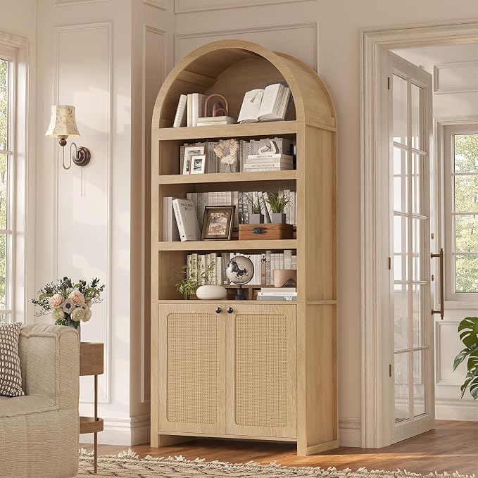 81" Tall Arched Cabinets, Bookcase by UPOSOJAWishesYouaNiceDay