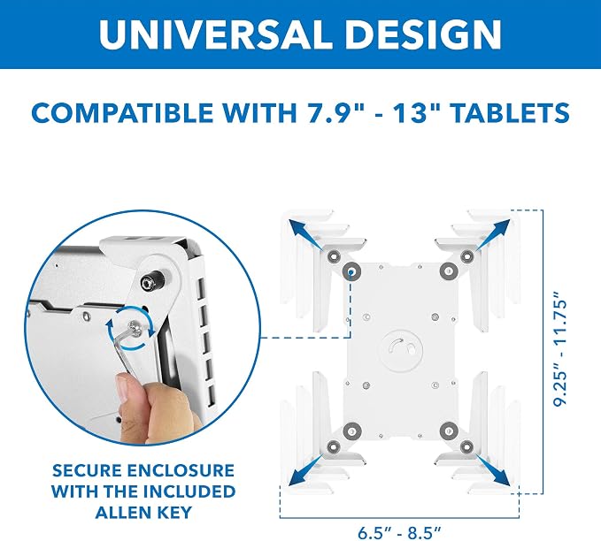 Mount-It! Anti-Theft Universal Tablet Kiosk Stand, Fits iPad Pro, Galaxy Tab - Image 5