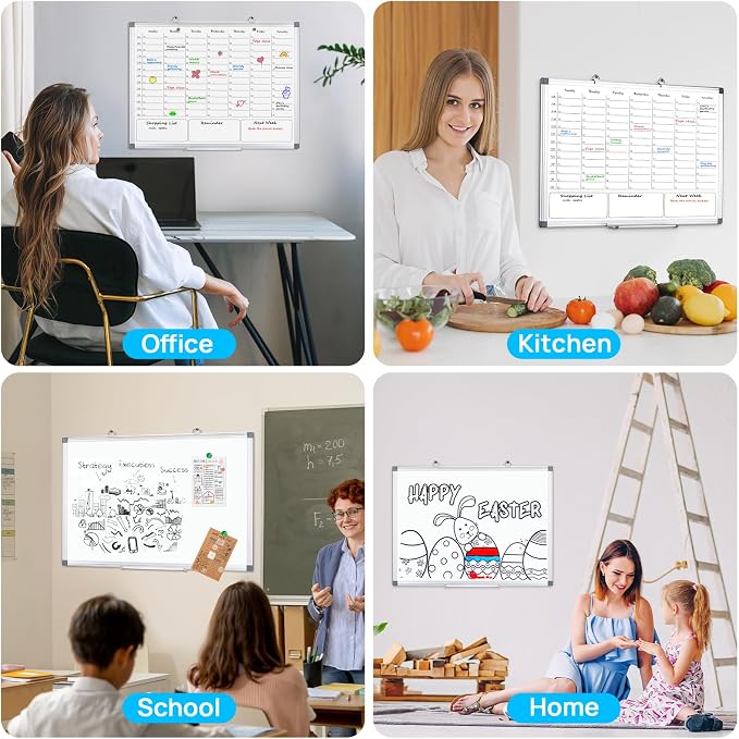 White Board Dry Erase Calendar for Wall, Magnetic Weekly Schedule-Board - Image 6