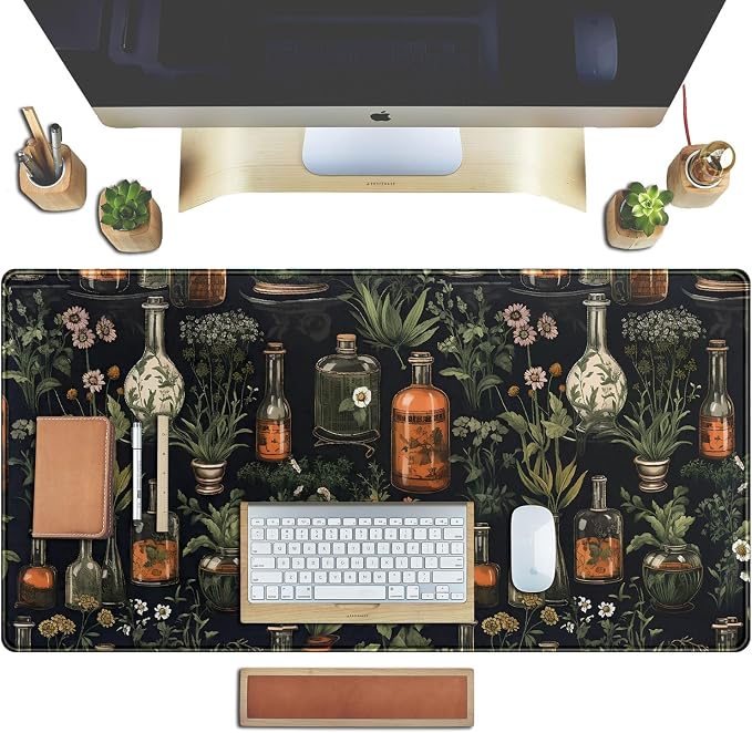 Black Aesthetics Desk Mat Mouse Pad Large Gaming Mouse Pad Desk Pad Mousepad - Image 4