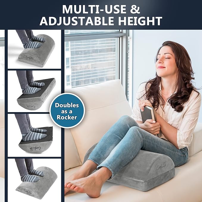 ComfiLife Foot Rest for Under Desk at Work – Adjustable Height Memory Foam Foot - Image 5