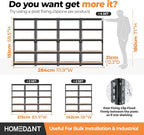 HOMEDANT 5 Tier Storage Shelves Adjustable Laminated Boltless Garage Metal - Image 2